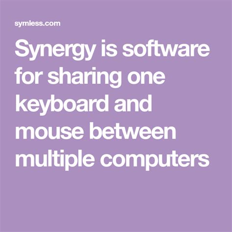 Which platform do you need for drake software? Synergy is software for sharing one keyboard and mouse ...