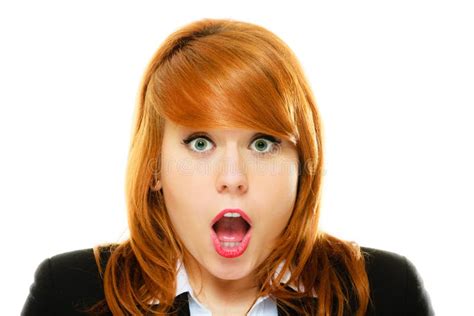 Surprised Shocked Woman Face With Open Mouth Stock Image Image Of