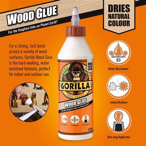 Gorilla Wood Glue 532ml Wilko