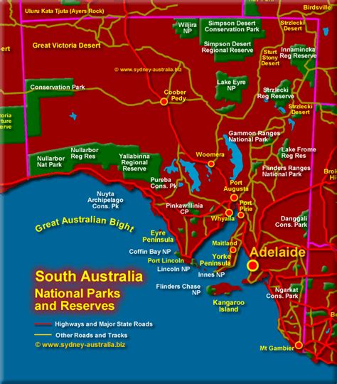 South Australia National Parks Map