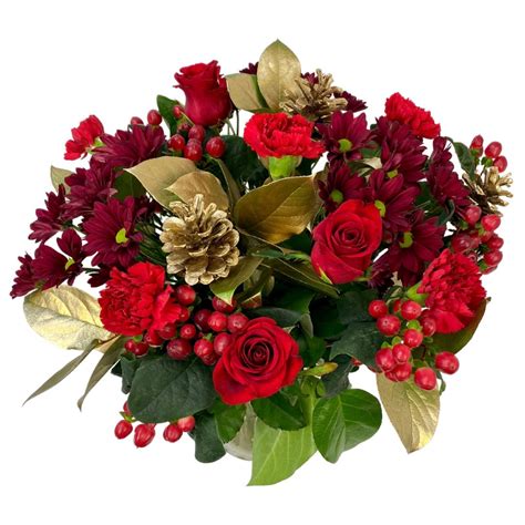 Gilded Christmas Bouquet Fresh Flowers Free Uk Delivery