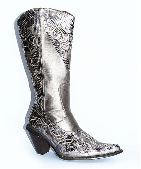 Silver Embellished Cowboy Boot Zulily Boots Cowboy Boots