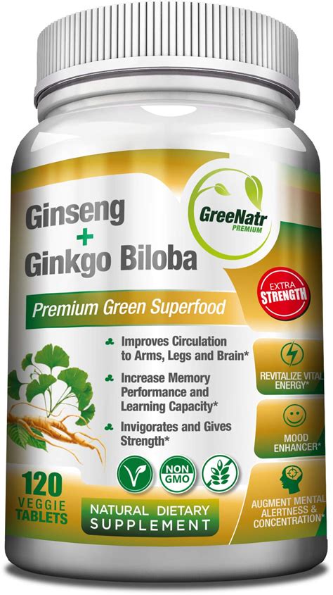 Mua Panax Ginseng Ginkgo Biloba Tablets Premium Non Gmo Veggie Superfood Traditional