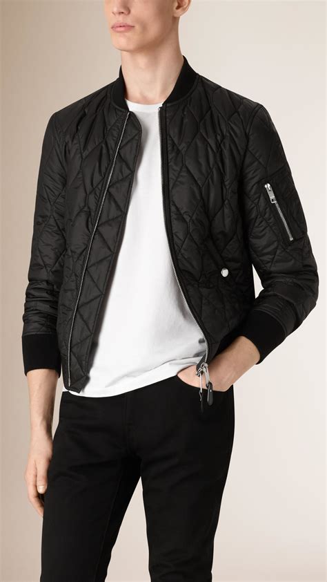 Lyst Burberry Lightweight Quilted Bomber Jacket In Black For Men