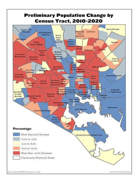 Population Data From The 2020 Census Bnia Baltimore Neighborhood