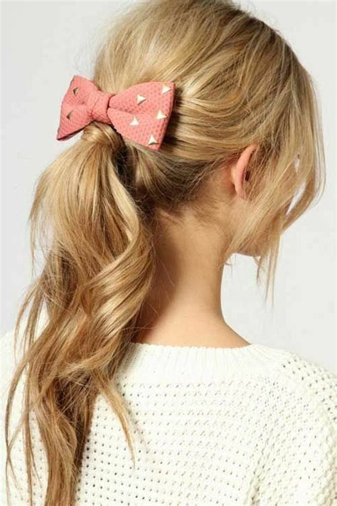 Cute Bow Clip Ponytail