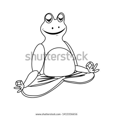 Zen Frog Does Yoga Lotus Position Stock Vector Royalty Free
