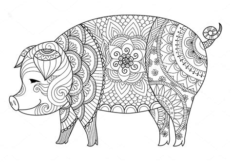 Zentangle patterns mandala coloring pages steampunk coloring drawings coloring pictures color mandala steampunk drawing art. Pig zentangle coloring page (With images) | Animal ...
