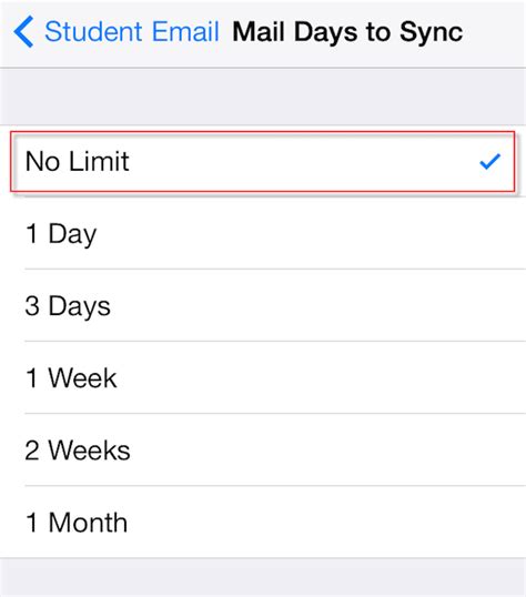 Mail Days To Sync Meaning How To Sync Email To Iphone