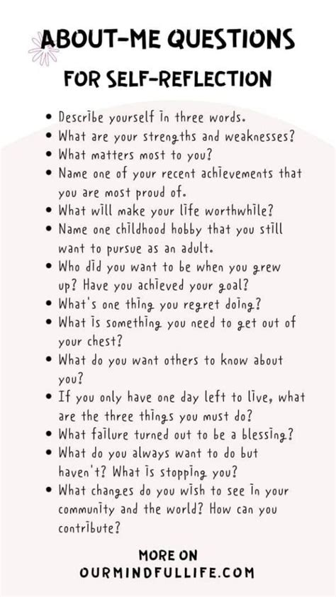 100 Self Reflection Questions On Life Love Mental Health And More