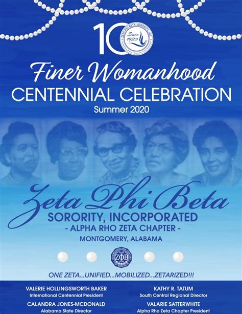 Alpha Rho Zeta Chapter Finer Womanhood Centennial Celebration Journal