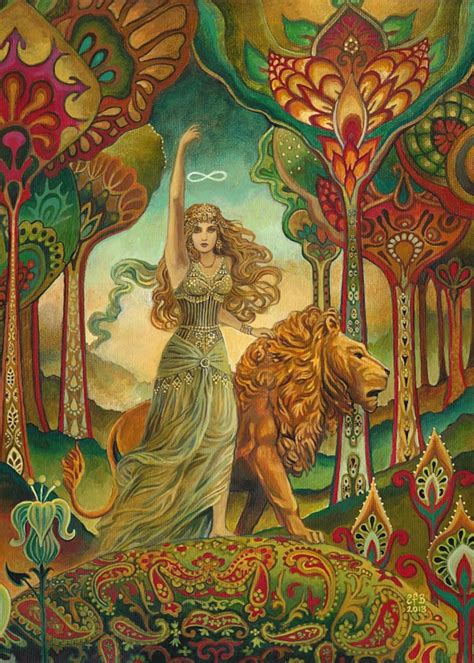 Strength Tarot Psychedelic Pagan Gypsy Goddess Mini Altar Art Etsy