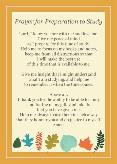 Prayer For Preparation To Study Exam Prayer Prayer For Studying