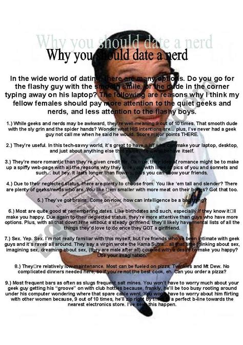 Why You Should Date A Nerd Esl Worksheet By Isabellabel