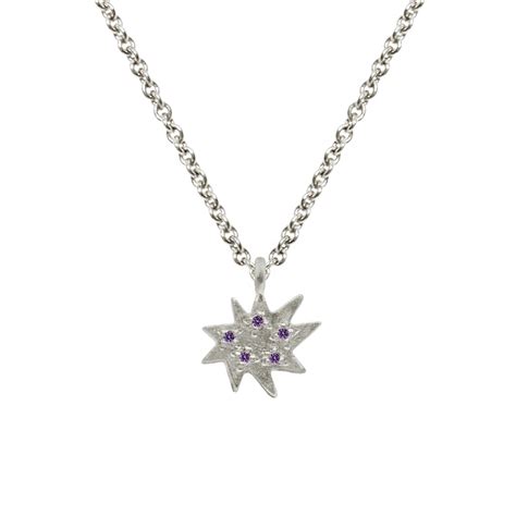 Silver Stella Nova Star Necklace With Colored Gemstones For Sale At 1stdibs