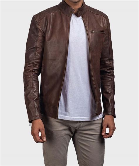 casual brown mens leather jacket mens casual brown leather jacket
