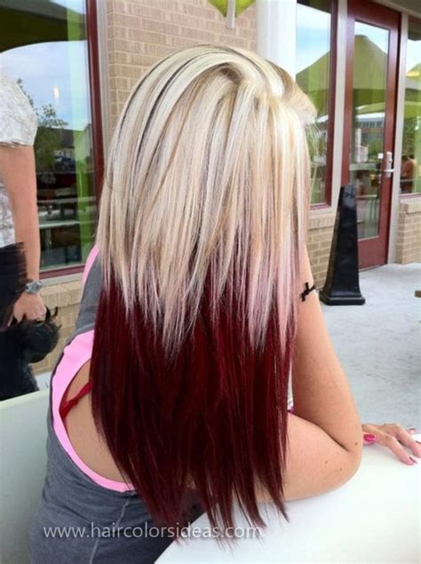 Blonde With Red I Would Like This Without The Top Layer Being So Short
