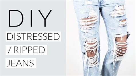 How To Diy Distressed Ripped Jeans Tutorial Diy Ripped Jeans Diy