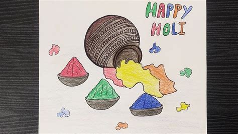 Holi Poster Drawing For Beginners How To Draw Holi Drawing Holi