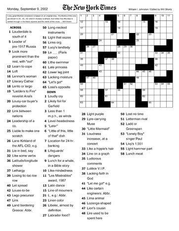 State facts crossword puzzle (includes an answer key). swissmiss | The New York Times Crossword