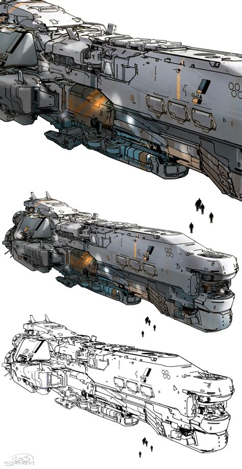 Artstation Halo 5 Meridian Spaceship Sparth Space Ship Concept Art