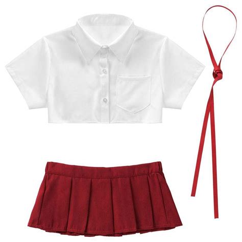 school girl super crop top uniform kinky cloth