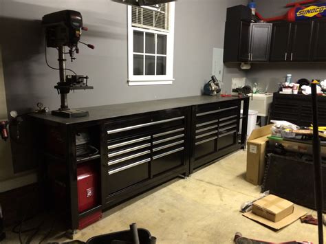 Tool Box Workbench With Steel Top Homemade Black Shop Tool Boxes