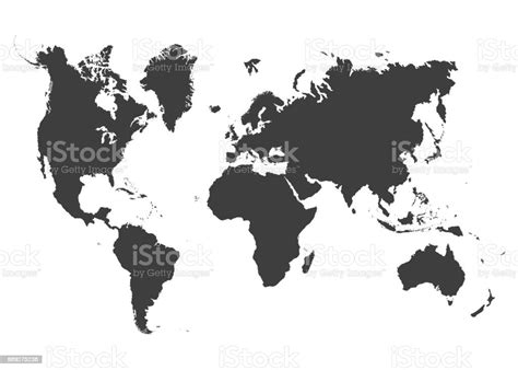 Karta Över Världen På En Vit Bakgrund Vektorgrafik Och Fler Bilder På