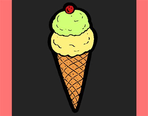 Un cornet de glace, nommé également de manière populaire « cornet de crème glacée » (ou par métonymie. Dessin de Cornet de glace colorie par Kake2 le 13 de Janvier de 2016 à Coloritou.com