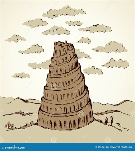 Tower Of Babel Vector Drawing 146224877