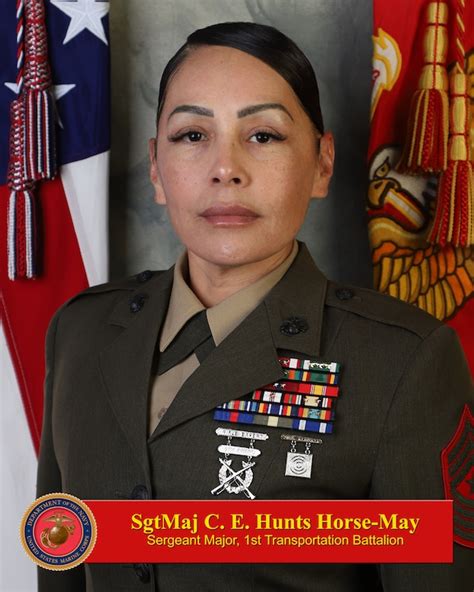 Sergeant Major Christina E Hunts Horse May 1st Marine Logistics