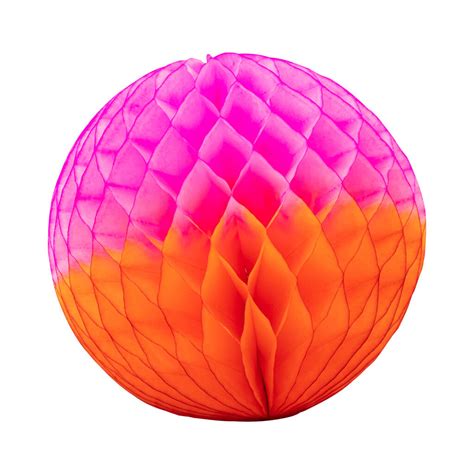 Two Tone Honeycomb Ball Decoration Pink And Orange By The Conscious