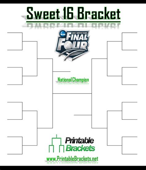 Printable Ncaa Sweet 16 Bracket Printable Blank World