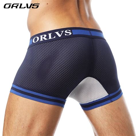 Orlvs 2018 Panties Mens Underwear Mesh Boxers Cotton Boxer Men