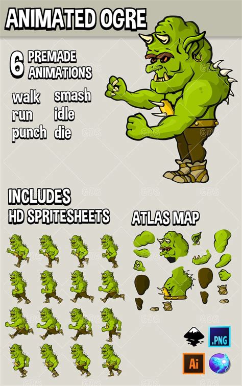 High Quality 2d Game Assets And 2d Game Sprites Ogre Game Level