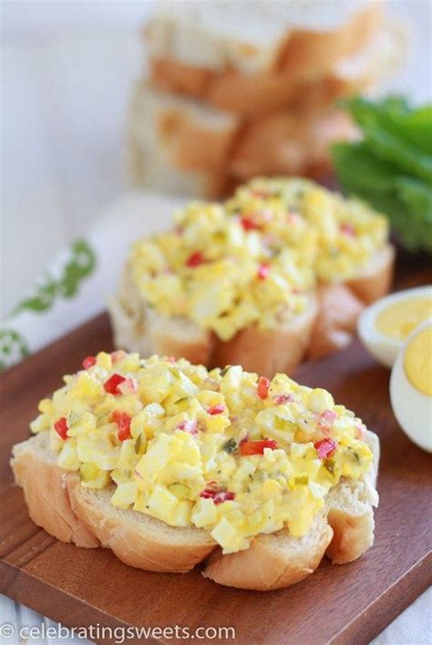 In certain recipes, you can also use celery, green. Easy egg salad made with pimentos and sweet pickle relish ...