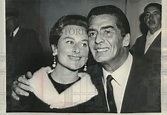 1959 Actor Victor Mature & fiancee Joy Urwick on liner Queen Mary ...