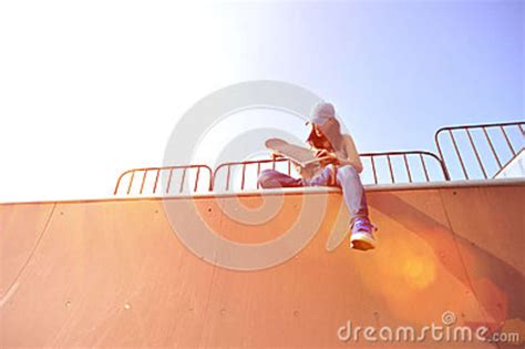 Skateboarder On Skatepark Ramp Royalty Free Stock Image Cartoondealer
