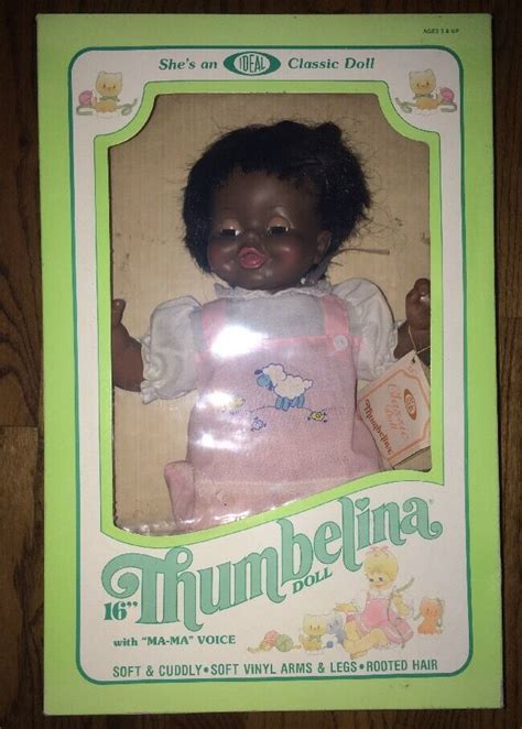 1982 Vintage Black Thumbelina By Ideal Ma Ma Voice Sleeping Eyes 1394 6 Blk Ebay