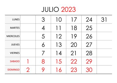 Calendario Julio 2023 Calendariossu