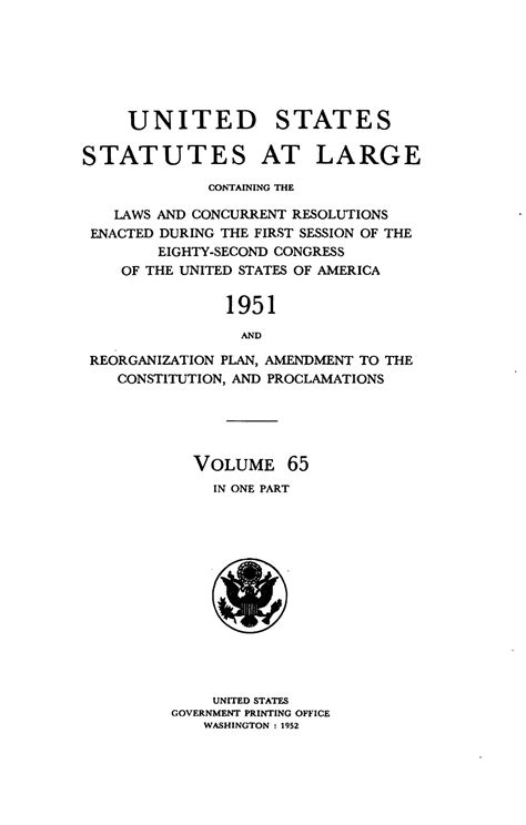 United States Statutes At Large Volume 65 1951 Unt Digital Library