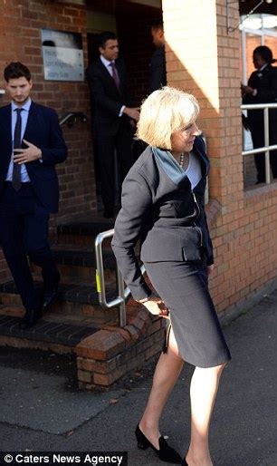 Theresa May Faces Wardrobe Malfunction As Her Skirt Appears To Unzip Daily Mail Online