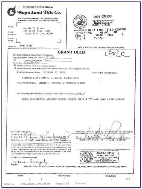 California Grant Deed Form Fillable Kern County Printable Forms Free