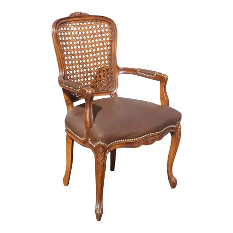 Vintage French Provincial Style Carved Wood Brown Cane Back Accent Chair 9605?aspect=fit&height=1600&width=1600