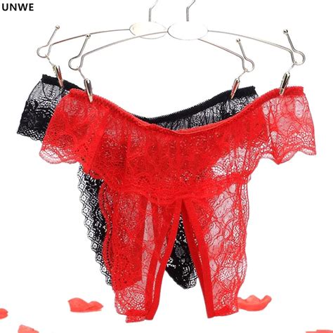 Unwe Plus Size Xl 4xl Briefs French Romantic Sexy Open Crotch Underwear