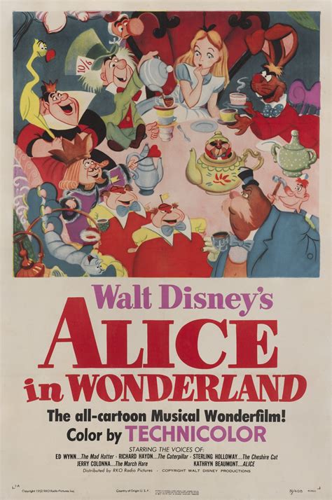 Alice In Wonderland 1951 Poster Us Original Film Posters 2022