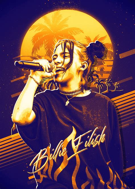 Billie Eilish Retro Poster By Pakley Studio Displate In 2021