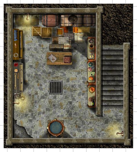 Wounded Warriors Tavern Basement Dungeon Tiles Dungeon Maps Fantasy