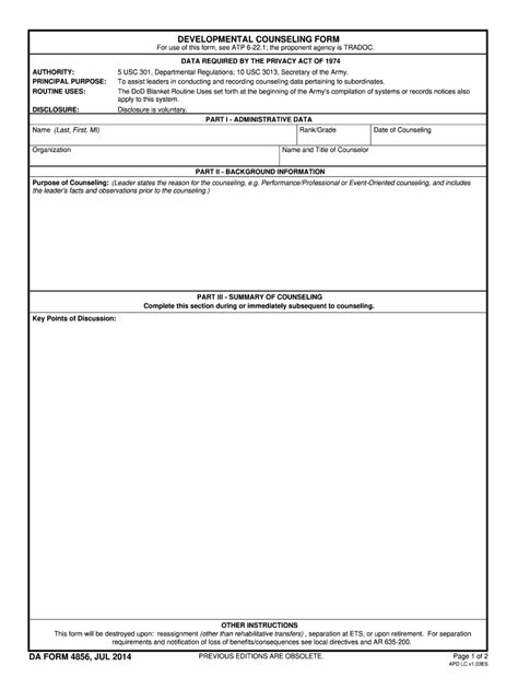Da Form 4956 Fillable Printable Forms Free Online