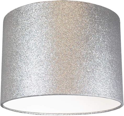 Silver Glitter Sparkle Lampshade Ceiling Shade Dual Purpose Table Lamp